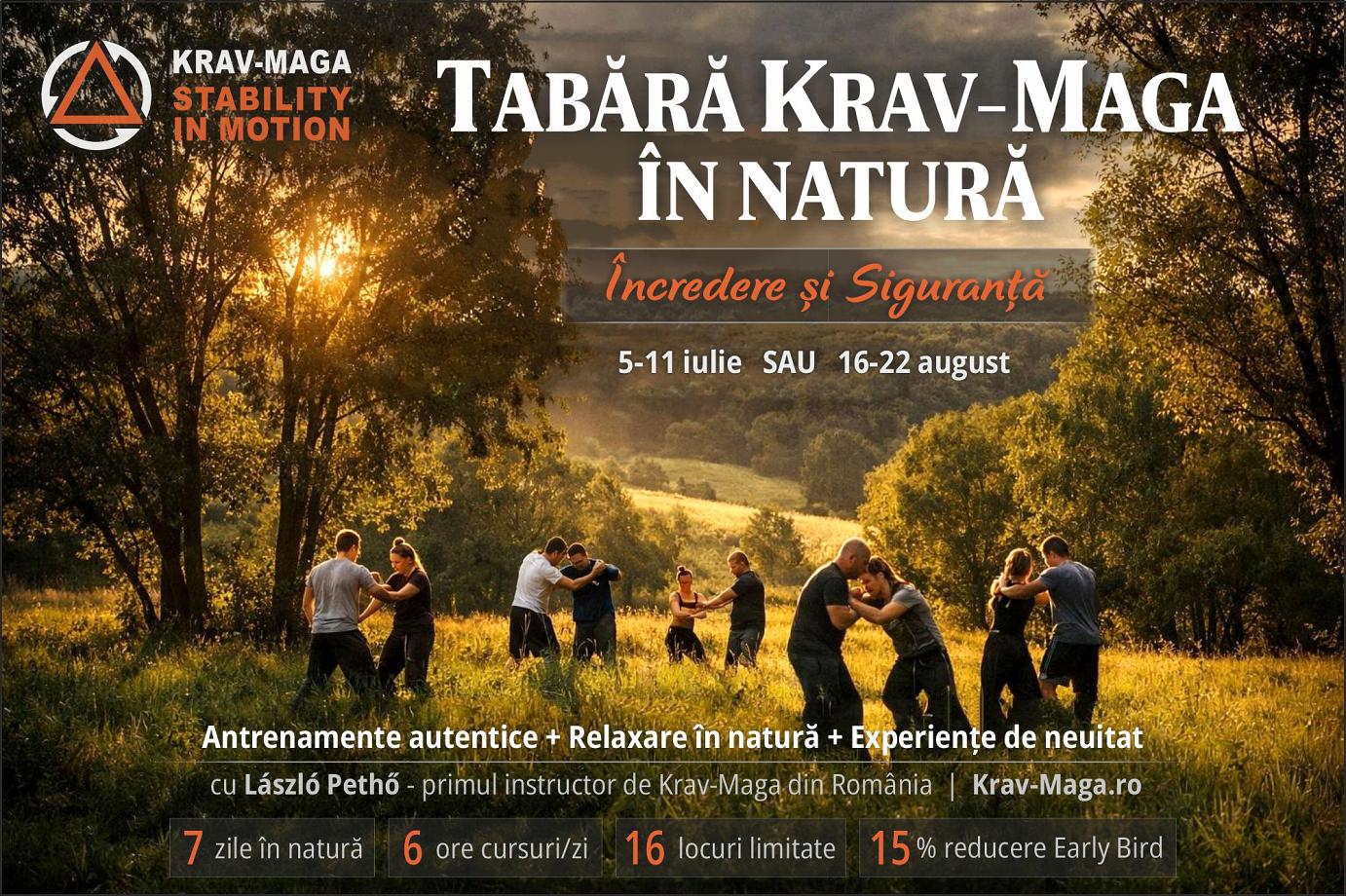 Tabără Krav-Maga în Natură: Încredere și Siguranță – IULIE 2026